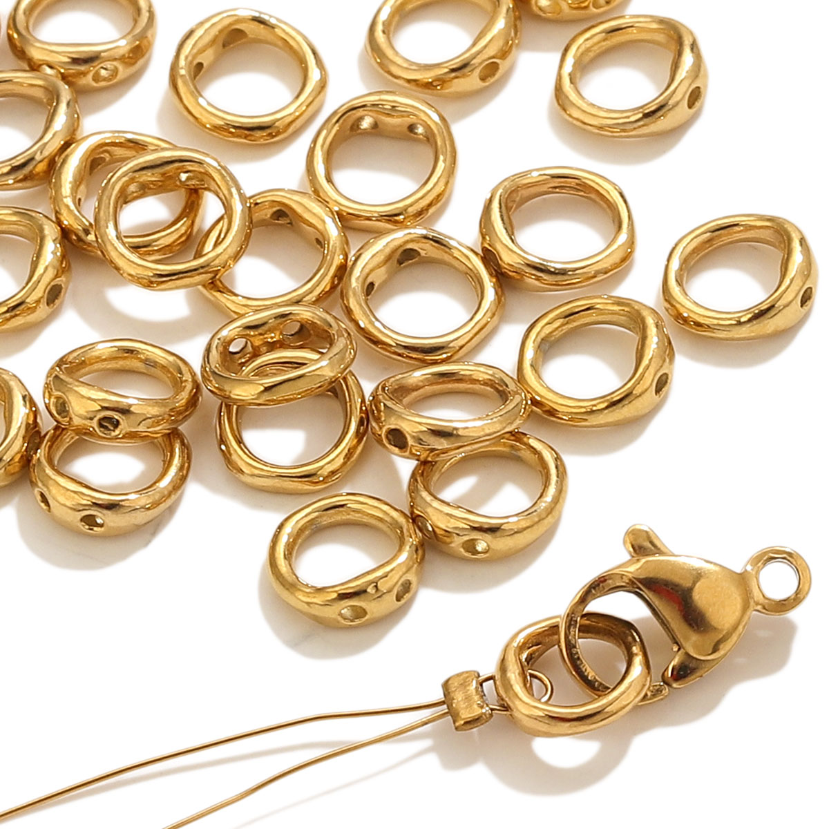 Pearl Necklace - 20pcs Stainless Steel Clasps End Connectors