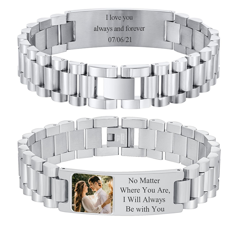 Jewels On Watches - Custom Picture Text Bracelet Watch Band