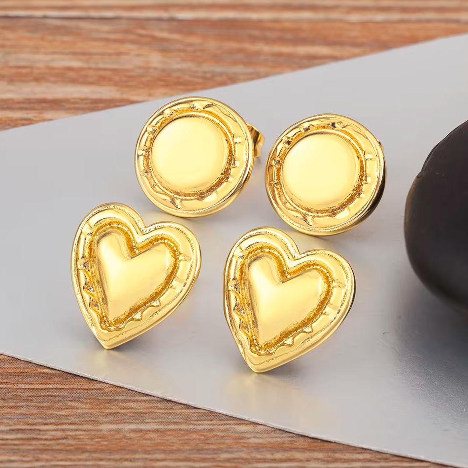 Moon Star Earrings - AIBEF Fashion Heart/Round/Star/Moon Design Stud Earrings