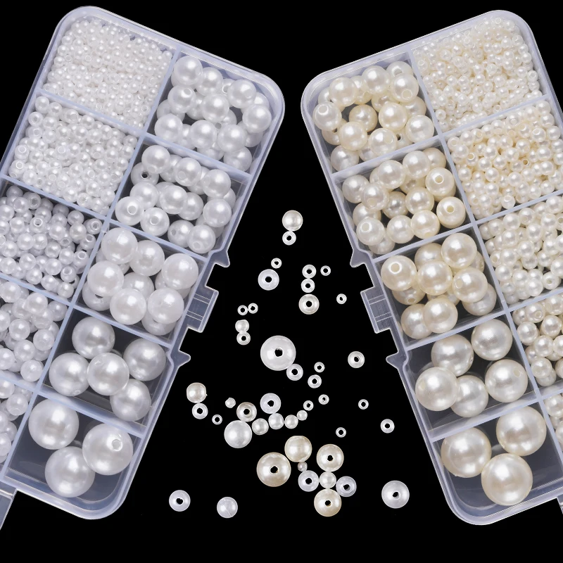 Pearl Necklace - 800pcs Artificial Faux Pearl Resin Beads