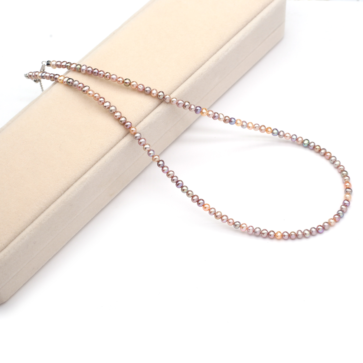 Pearl Necklace - Real Natural Freshwater Pearl Necklace 3-4mm