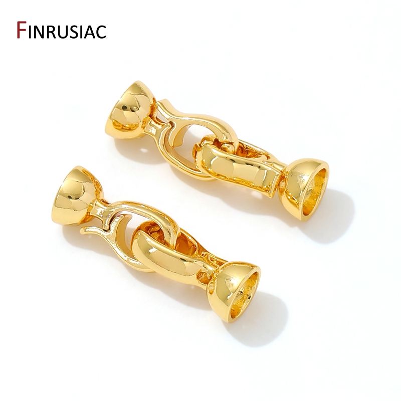 Pearl Necklace - 18K Gold Plated Brass Closure Fasteners