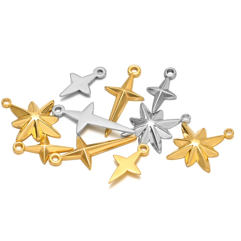 Moon Star Earrings - 5pcs High Quality Stainless Steel Gold
