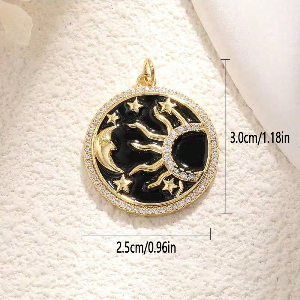 1PC Copper Zircon Plated heart - Moon Star Earrings review and price