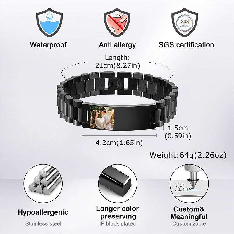 Custom Picture Text Bracelet W - Jewels On Watches review and price