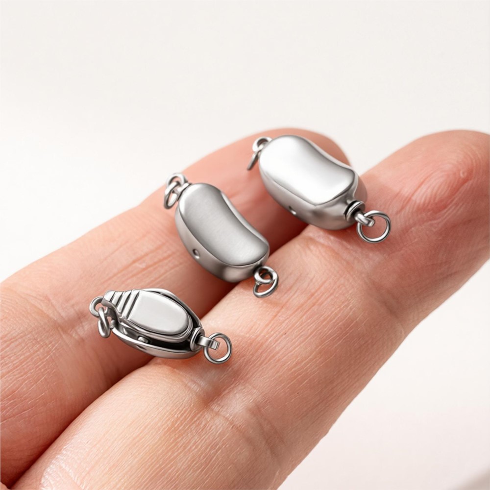 2pcs Stainless Steel Press Buc - Pearl Necklace review and price
