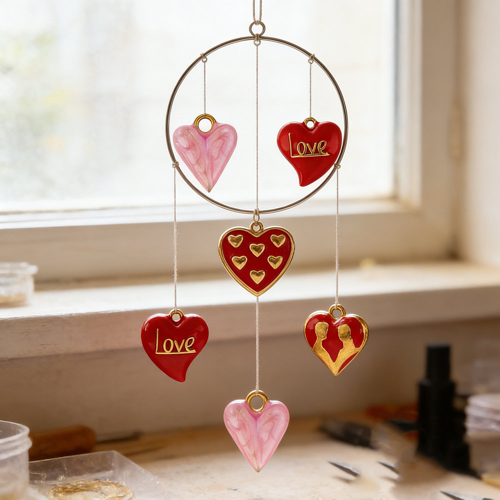 5pcs Stainless Steel Red Ename - Moon Star Earrings review and price