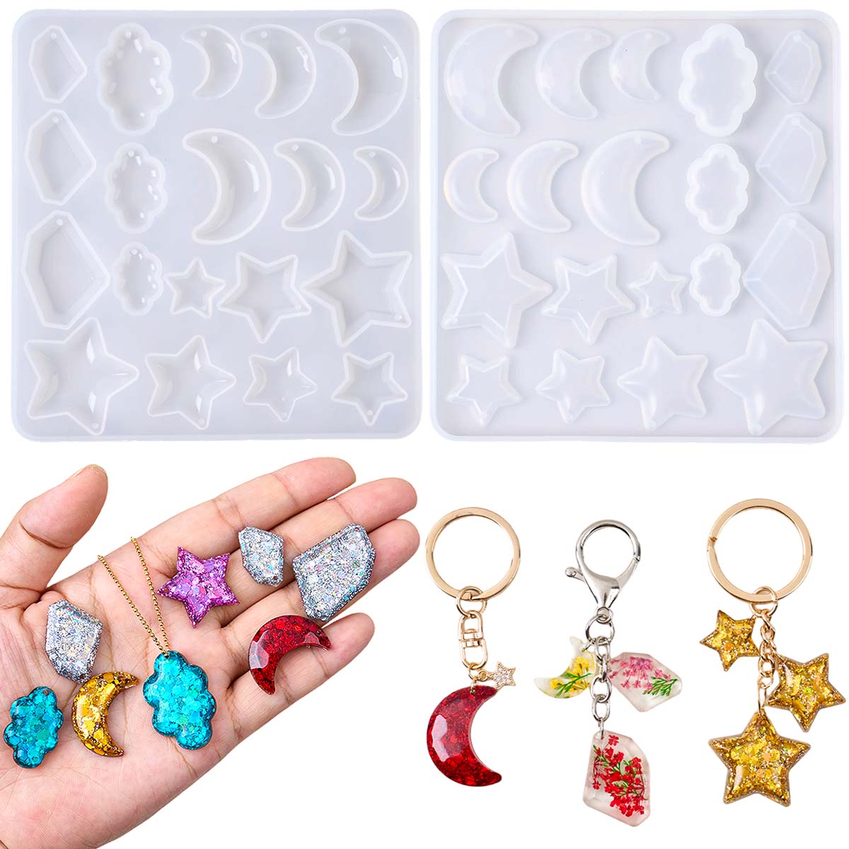 Earring Resin Silicone Mold DI - Moon Star Earrings review and price
