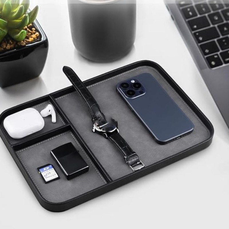 Nightstand Organizer Tray PU L - Jewelry Essentials Watches review and price