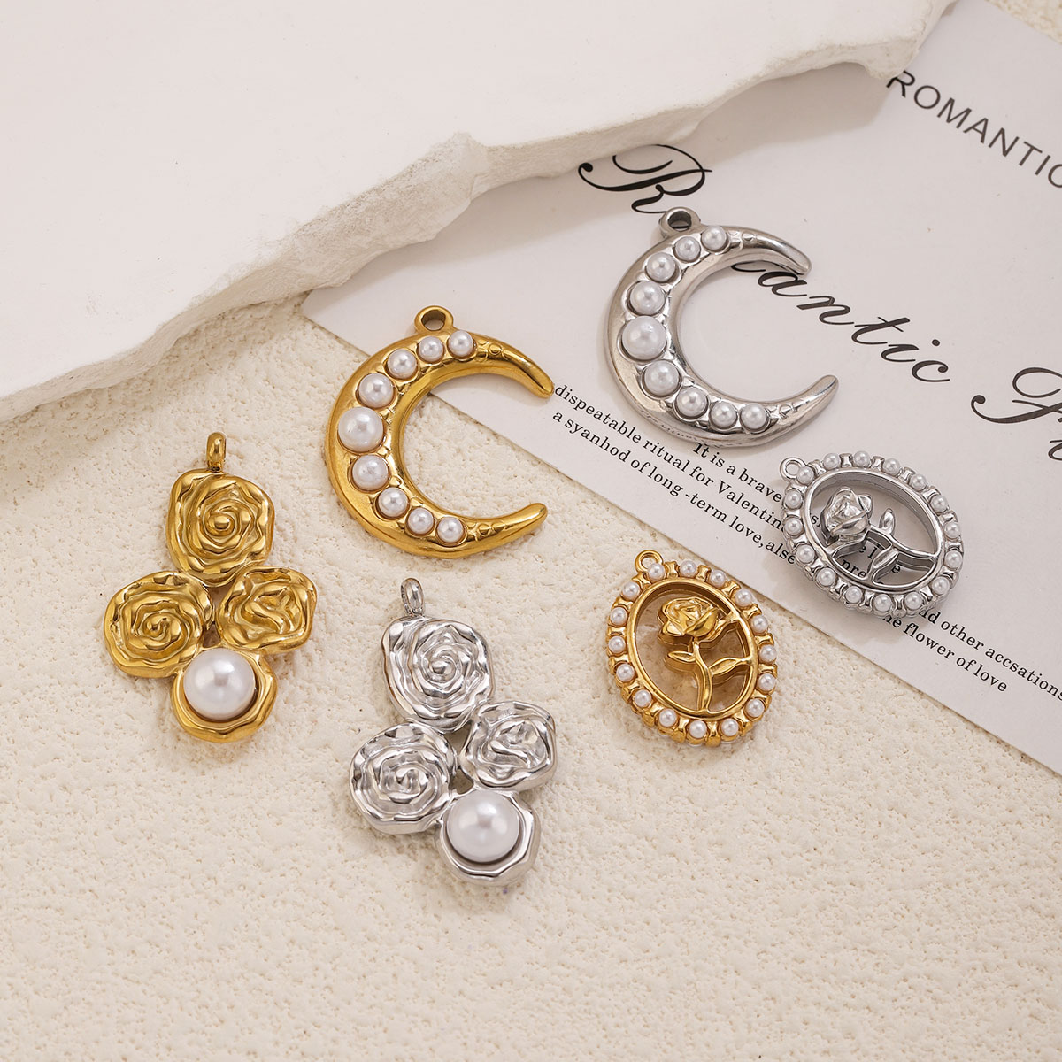 5Pcs Stainless Steel 18K Gold  - Moon Star Earrings review and price