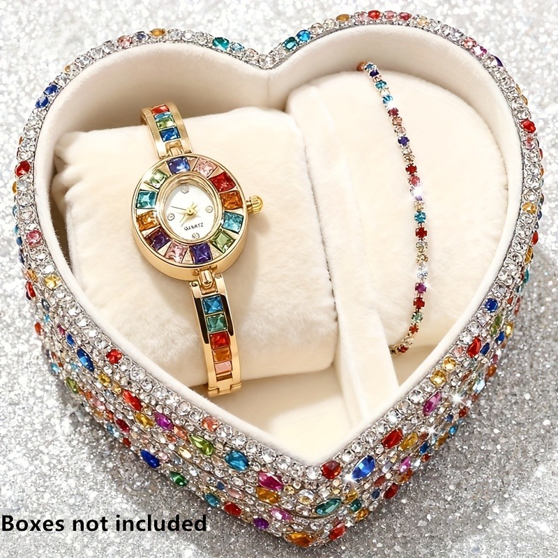 2pcs Elegant Colorful Rhinesto - Jewels On Watches review and price